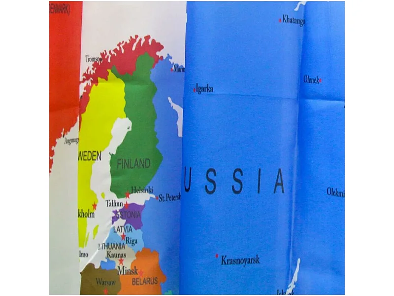 Rideau de Douche Motif Carte du Monde avec Impression géographique,imperméable,avec 12 Anneaux en Tissu Polyester Anti-fongique 180x180cm