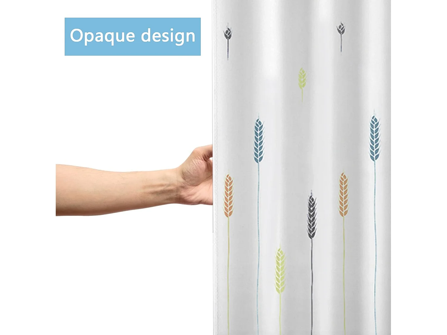 Rideau de douche imperméable en polyester, lavable en machine, avec 12 crochets, 240 x 200 cm, blanc
