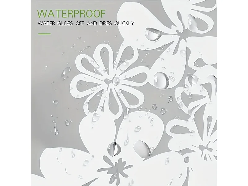 Rideau de douche Transparent Floral, rideau de douche PEVA imperméable avec œillets métalliques, rideau de séparation de salle de bain,180cm*180cm
