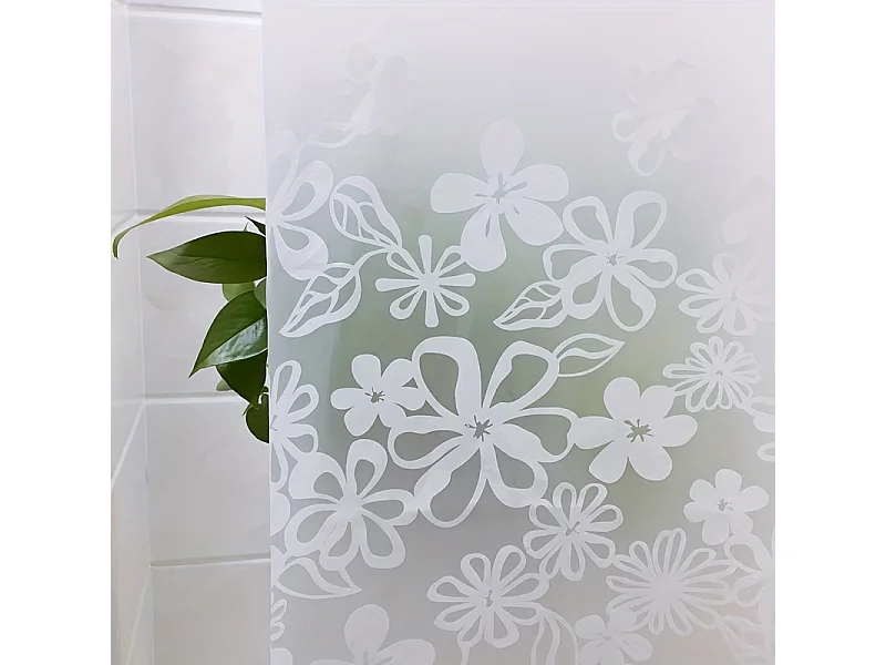 Rideau de douche Transparent Floral, rideau de douche PEVA imperméable avec œillets métalliques, rideau de séparation de salle de bain,180cm*180cm