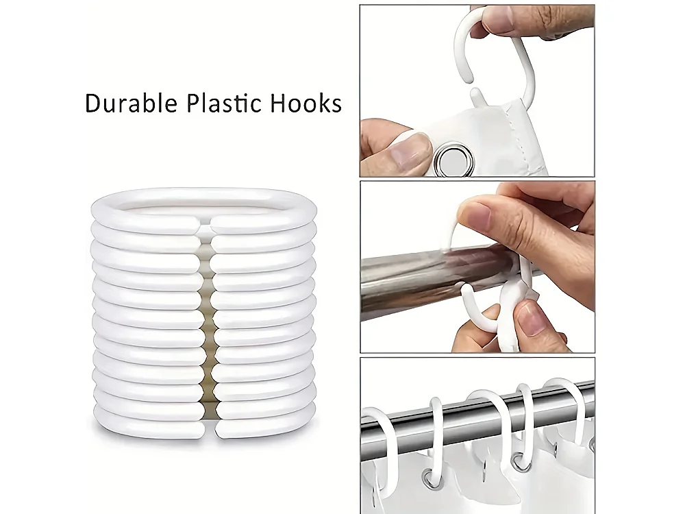 Rideau de douche Transparent Floral, rideau de douche PEVA imperméable avec œillets métalliques, rideau de séparation de salle de bain,180cm*180cm