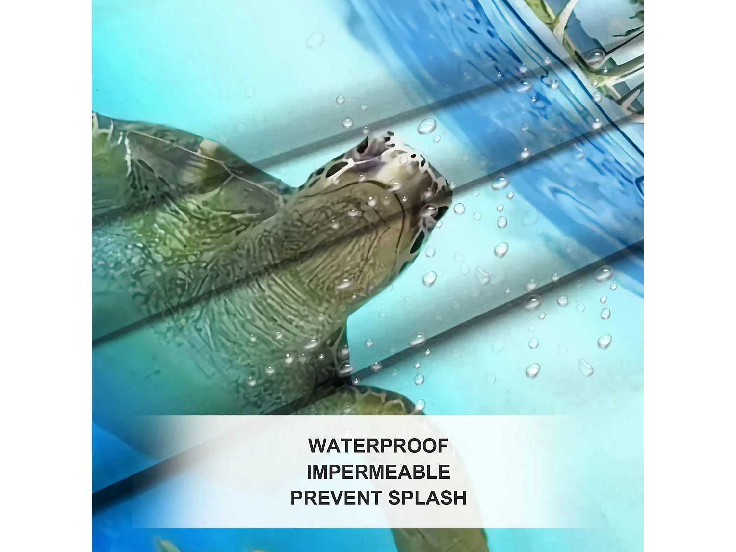 Rideau de Douche 100% Polyester pour Baignoire et Salle de Bains, Lavables, Anti-moisissure et Antibactérien 180cm x 180 cm (motif  de tortue)