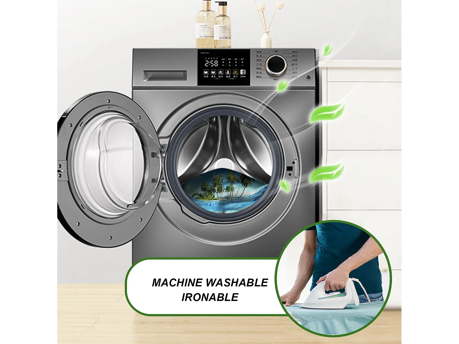 Rideau de Douche 100% Polyester pour Baignoire et Salle de Bains, Lavables, Anti-moisissure et Antibactérien 180cm x 180 cm (motif  de tortue)