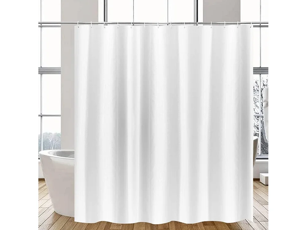 RIDEAU DE DOUCHE EXTRA LONGUEUR hauteur blanc pour la salle de bain, rideau de salle de bain large en polyester largeur 150 x hauteur 180cm