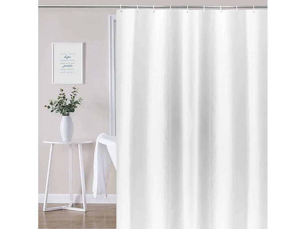 RIDEAU DE DOUCHE EXTRA LONGUEUR hauteur blanc pour la salle de bain, rideau de salle de bain large en polyester largeur 150 x hauteur 180cm