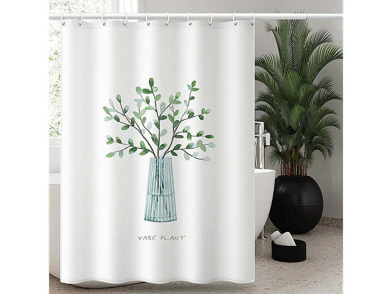 Rideau Douche Anti Moisissure étanche, Rideau de Douche pour Salle de Bain avec Crochets, 180 x 180 cm
