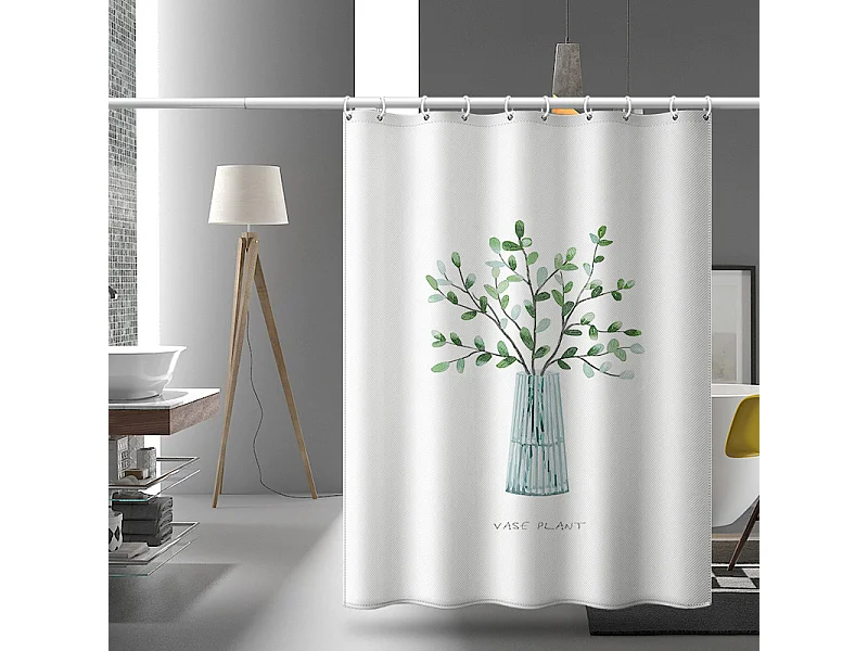 Rideau Douche Anti Moisissure étanche, Rideau de Douche pour Salle de Bain avec Crochets, 180 x 180 cm
