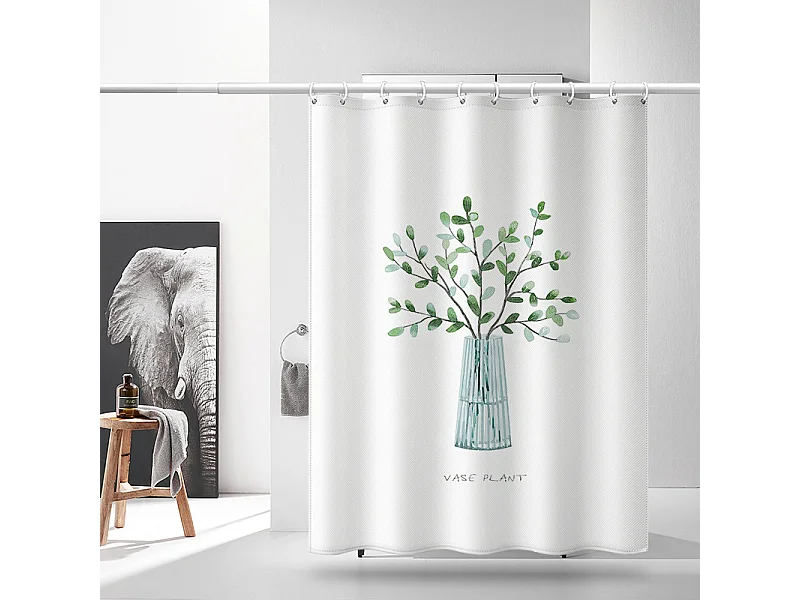 Rideau Douche Anti Moisissure étanche, Rideau de Douche pour Salle de Bain avec Crochets, 180 x 180 cm