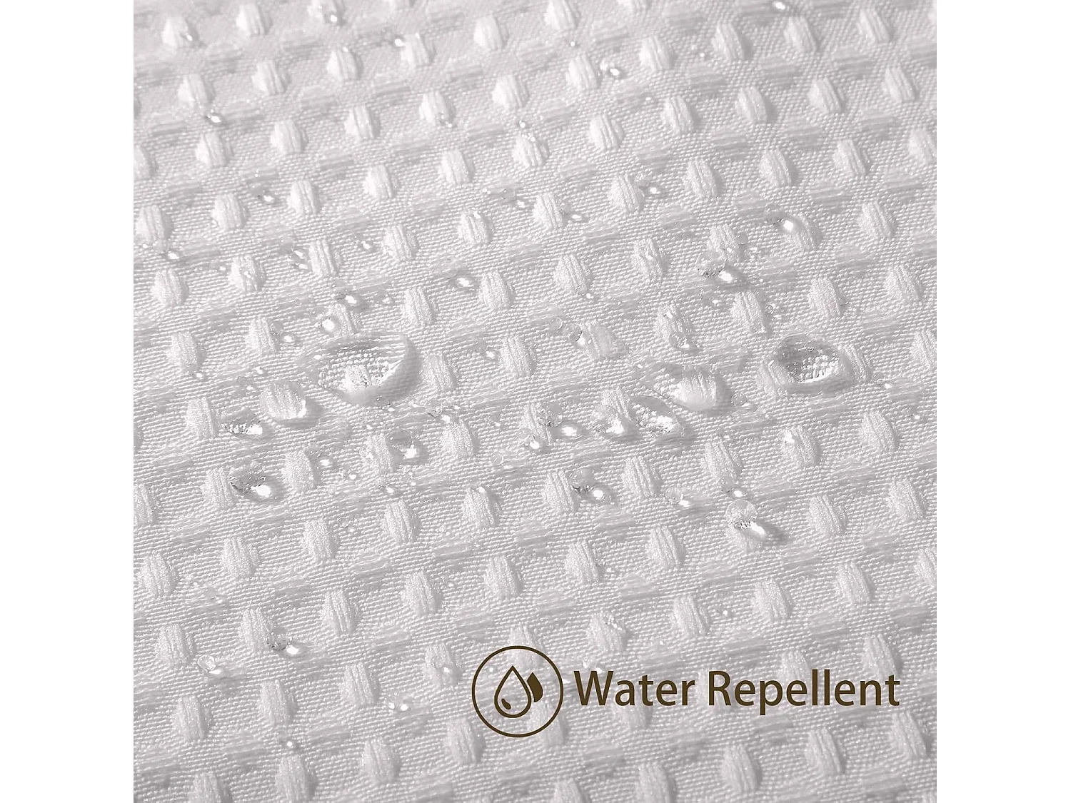 1pc 180x180CM (Blanc),Rideau de Douche Motif Gaufre, Imperméable Anti-Moisissures, Polyester Tissu Rideau Salle de Bain Lourd