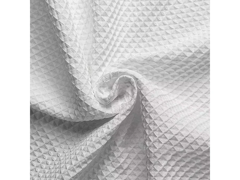 1pc 180x180CM (Blanc),Rideau de Douche Motif Gaufre, Imperméable Anti-Moisissures, Polyester Tissu Rideau Salle de Bain Lourd