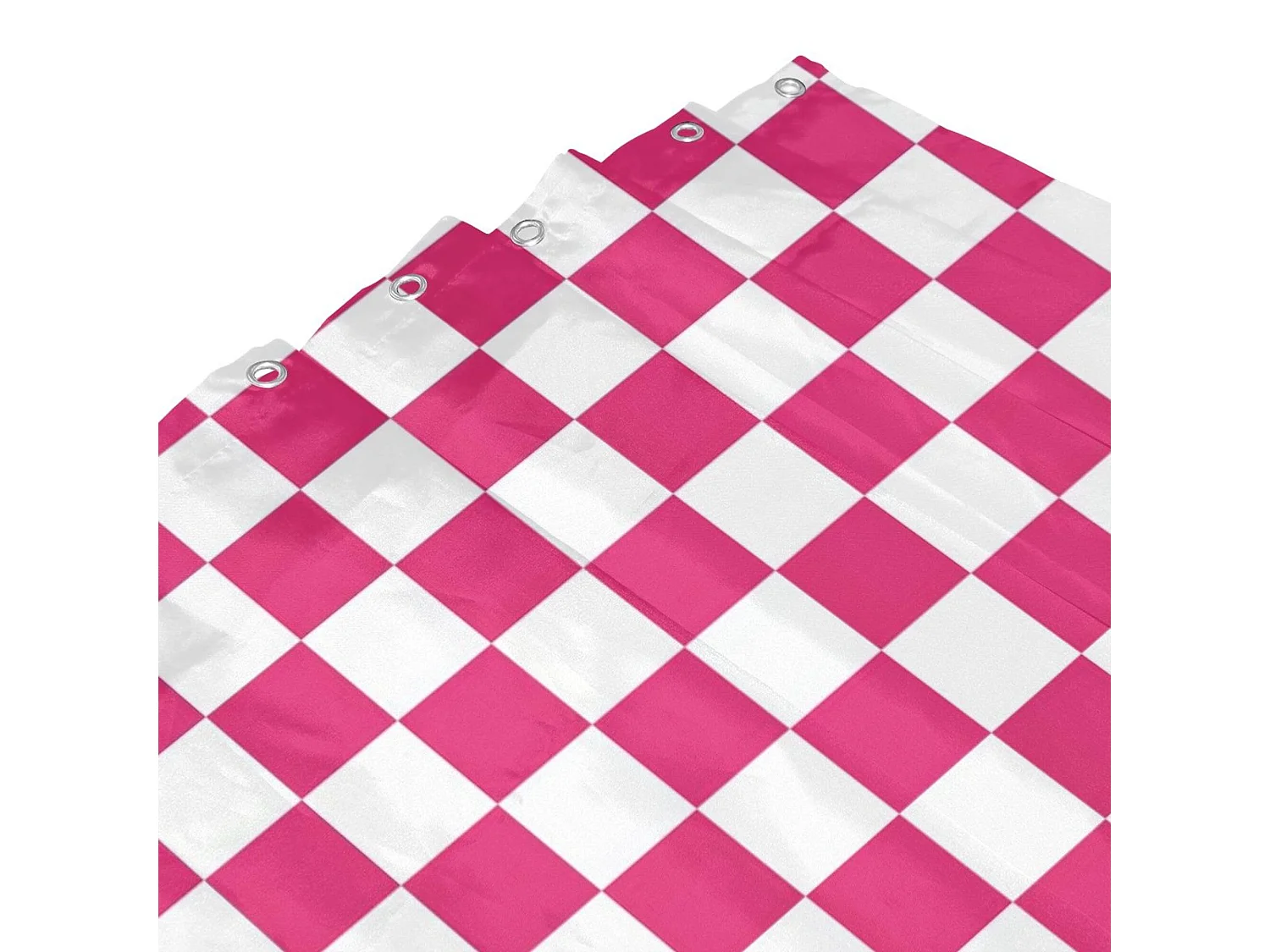 Rideau de douche à carreaux pour salle de bain, joli rideau de douche rétro en damier, rideau de douche lavable, 180*180cm, rose