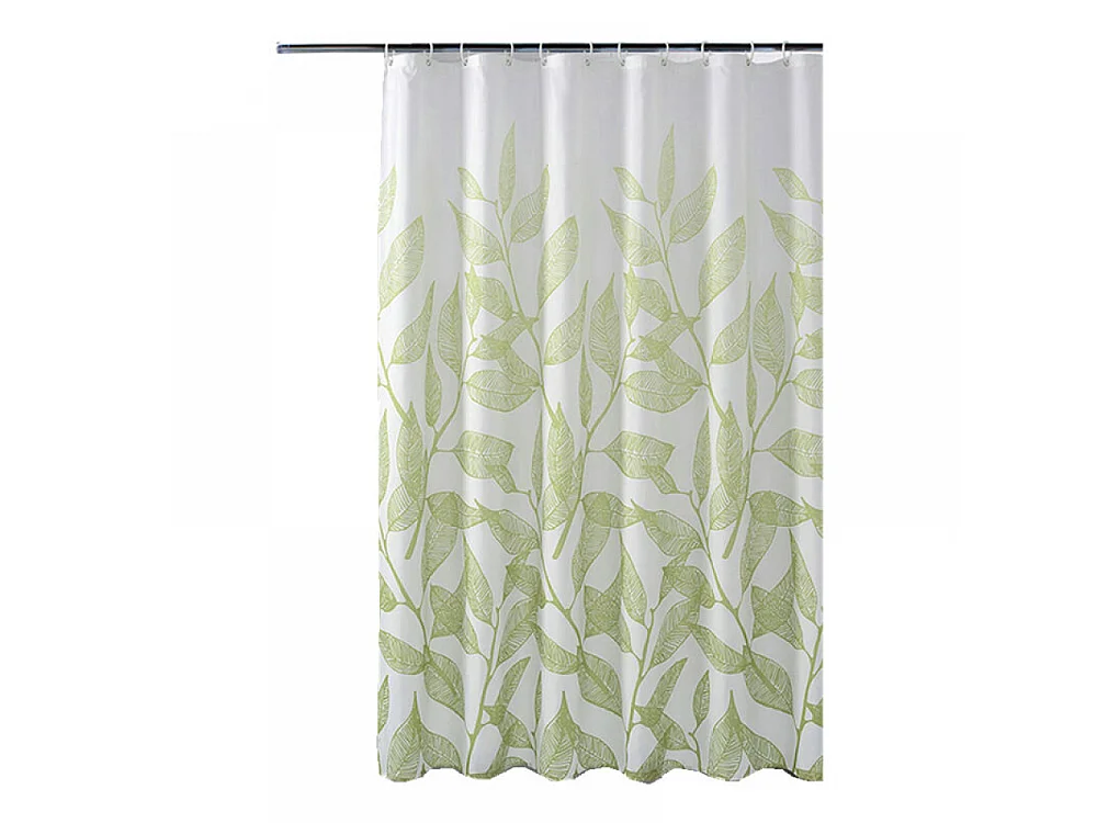 Rideau de douche 180 x 200 cm avec 12 crochets, séchage rapide (branches vertes*1）, polyester imperméable