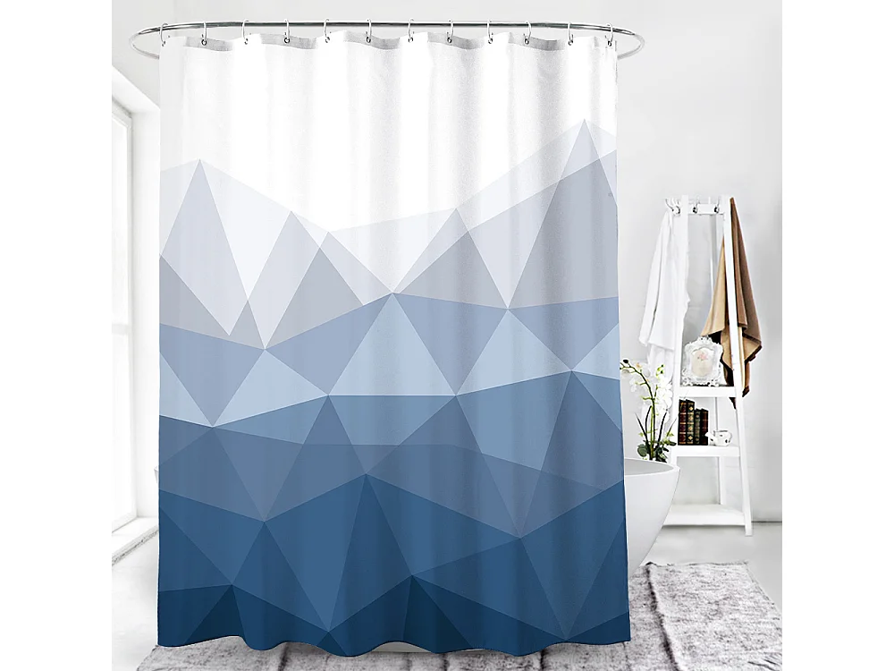 Rideau de douche Design populaire,  dégradé de tissu bleu froid rideau de douche pour la décoration de salle de bain,180x180cm