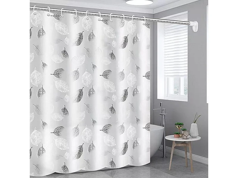 PEVA Rideau de douche avec crochets, léger, imperméable et résistant à la moisissure, décor de salle de bain, 150x180cm, 1 pièce
