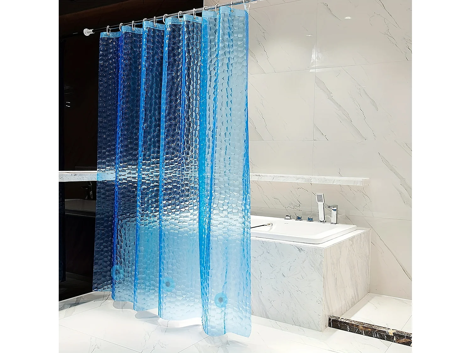 Rideau de douche imperméable, adapté à la décoration de salle de bain et aux accessoires pour la maison (1,8*2,0 M)