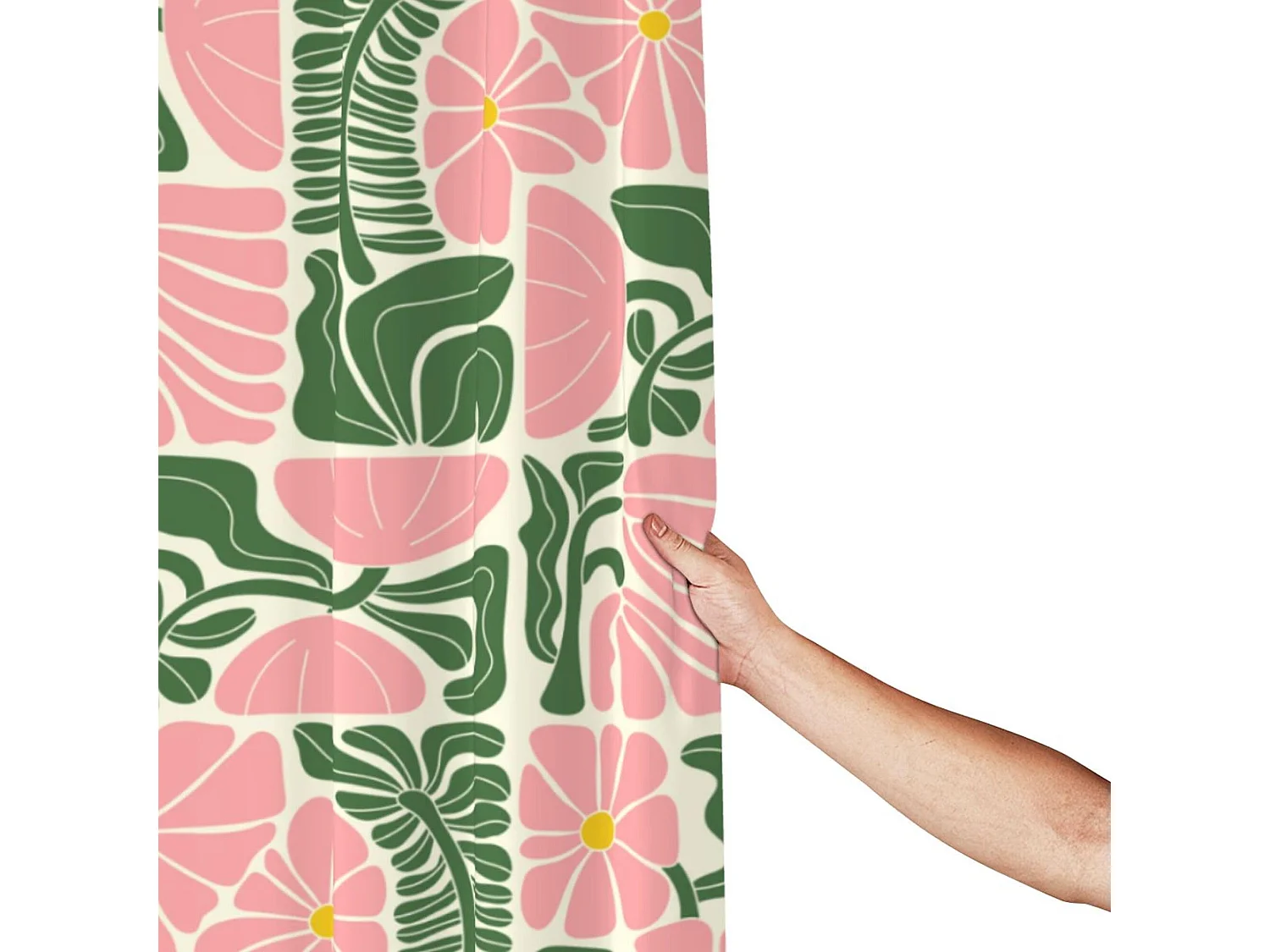 Rideau de douche bohème géométrique abstrait, rideau de douche floral, rideau de douche en polyester imperméable, 180*180CM, avec 12 crochets(style B)