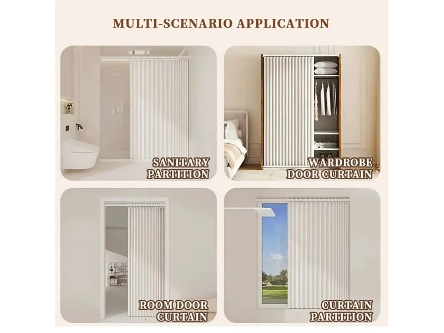Rideau de porte pliant à rayures de style bohème, adapté au salon, à la chambre, à la cuisine, rideau de douche décoratif multifonctionnel, 100W*200H