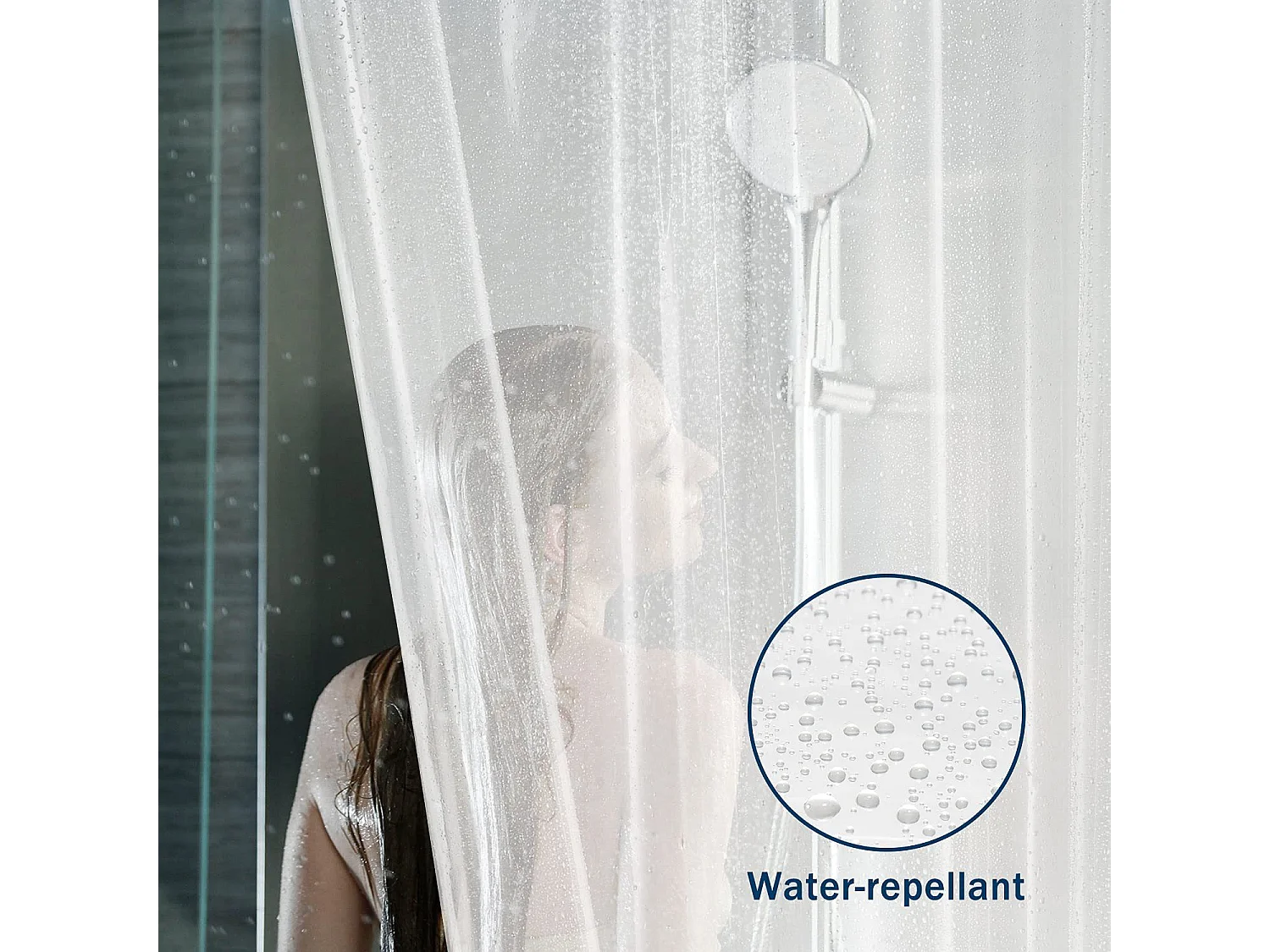Doublure de rideau de douche transparente pour salle de bain 12 soie transparente 180 * 180CM