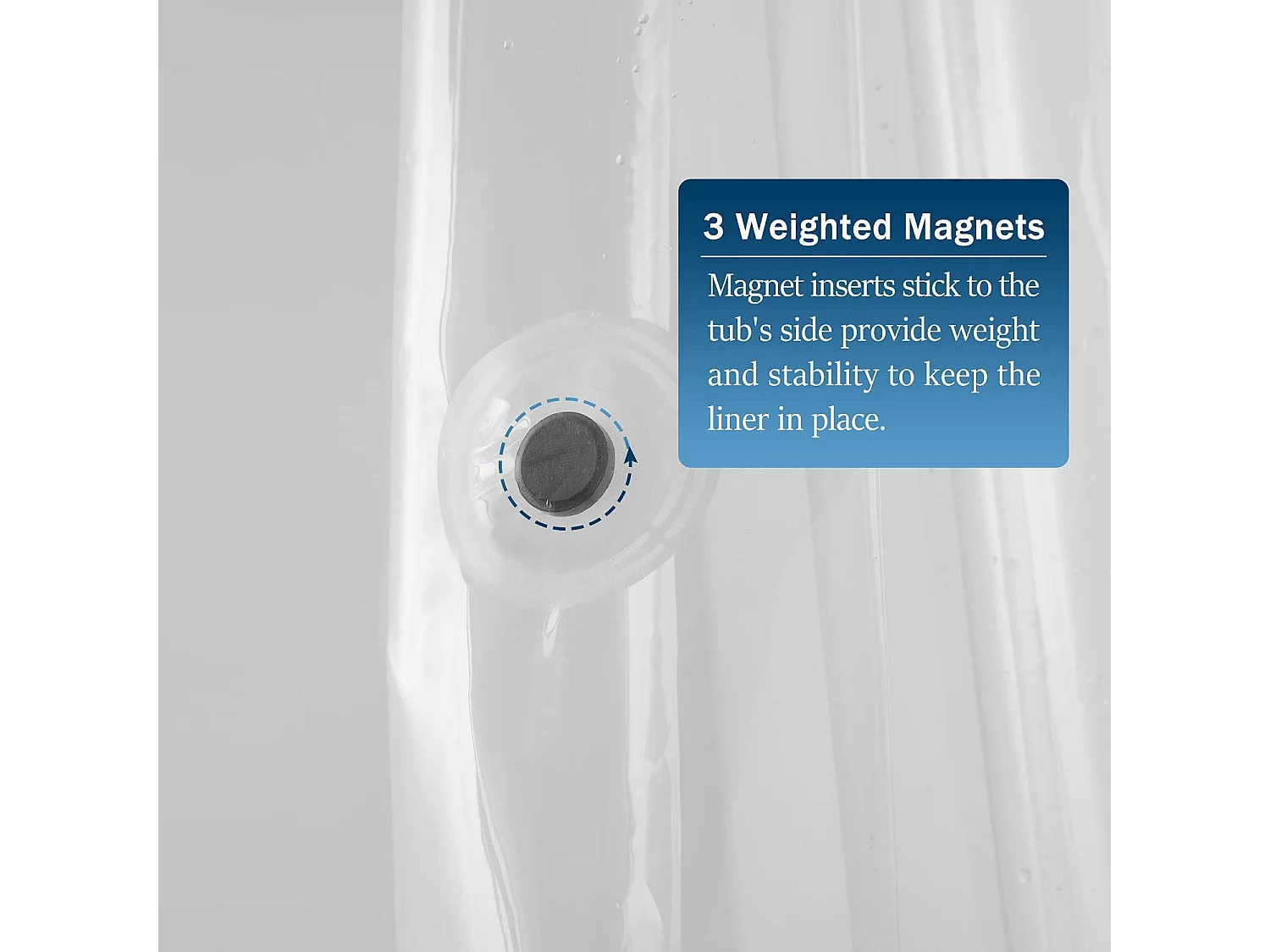 Doublure de rideau de douche transparente pour salle de bain 12 soie transparente 180 * 180CM