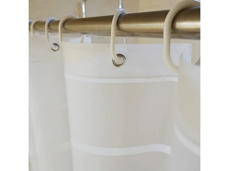 Doublure de rideau de douche PEVA, rideau de douche à rayures imperméable et anti-moisissure avec crochets en plastique, 180*180cm