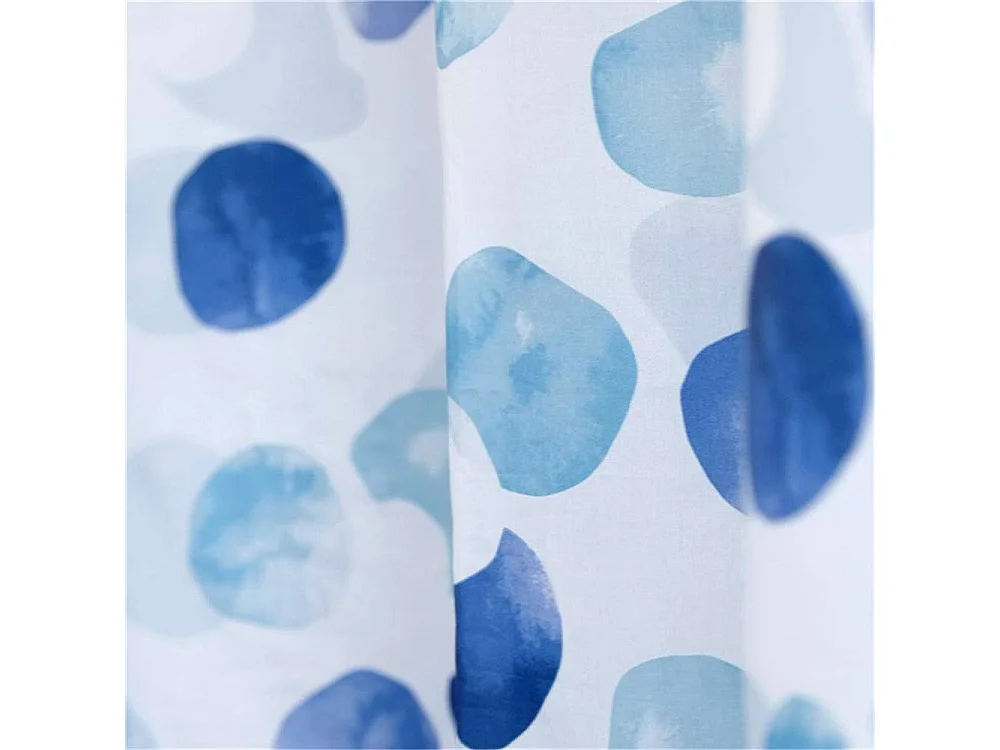 Bleu Rideau de Douche, Tissu Polyester Imperméable Anti Moisissure, avec 12 Anneaux de Rideaux Crochets, Pétales Fleur Floral W 120xH 200 cm