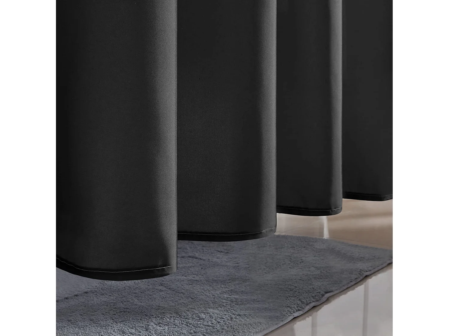 Rideau de salle de bain en polyester imperméable et anti-moisissure, rideau de douche dégradé simple, rideau de salle de bain, noir, 120*200cm