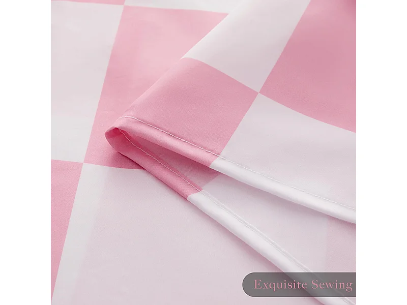 Rideau de douche à carreaux rose et blanc, rideau de séparation imperméable pour salle de bain, rideau de douche en échiquier, 180*180cm