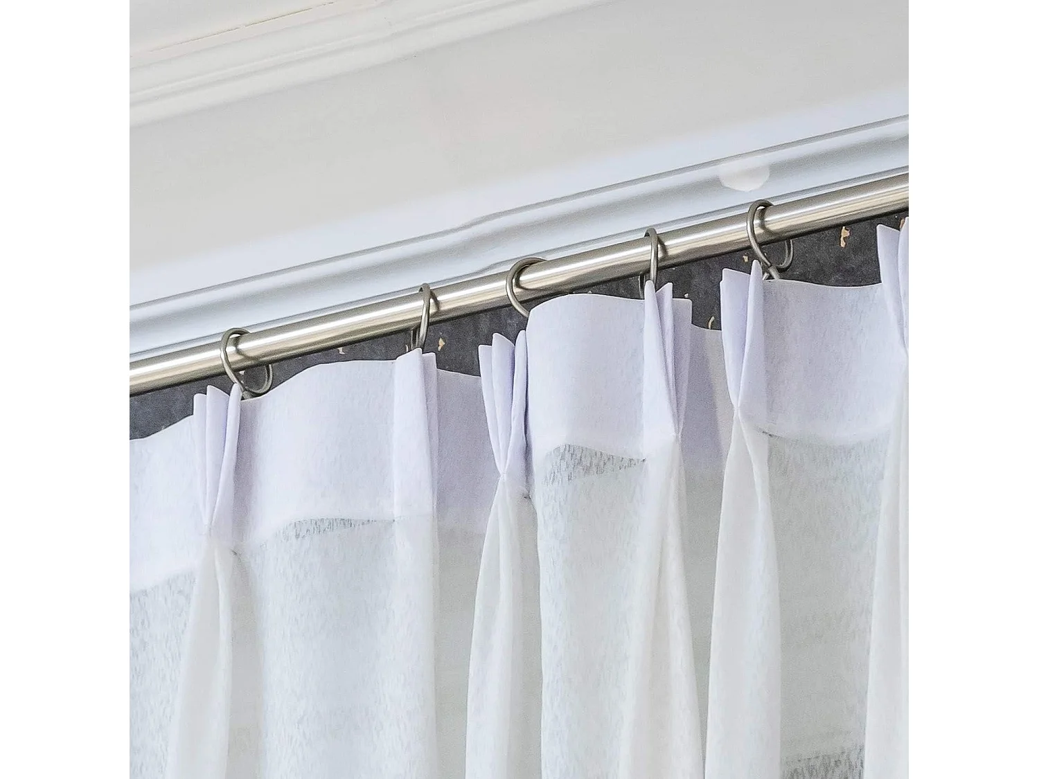 Lot de 25 Anneaux de Rideau en Métal + 25 Crochets, 30 mm, Argent, Pour Fenêtres et Douche