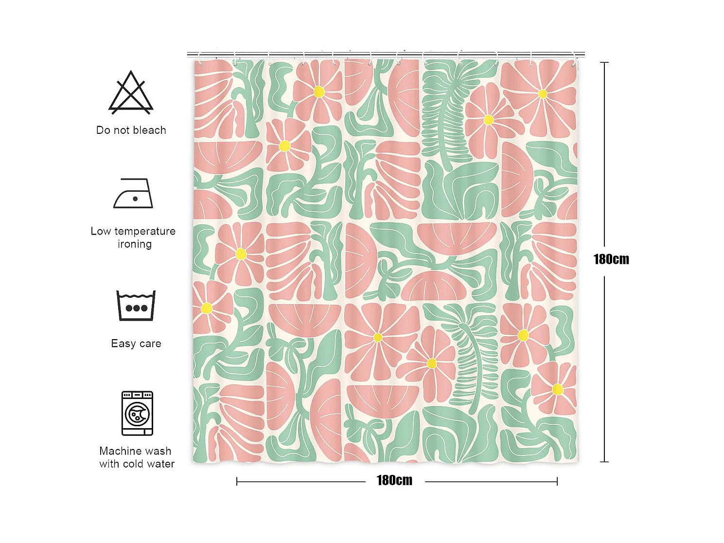 Rideau de douche imperméable en polyester 180 x 180 cm avec 12 crochets, motif géométrique abstrait moderne du milieu du siècle (Style E)