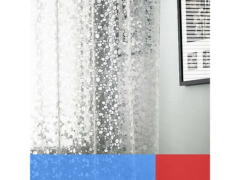 Rideau de Salle de Bain Rideau de Douche Baignoire  Imperméable, Anti-moisissure, Antibactérien, Blanc Semi-Transparent-180x200 cm