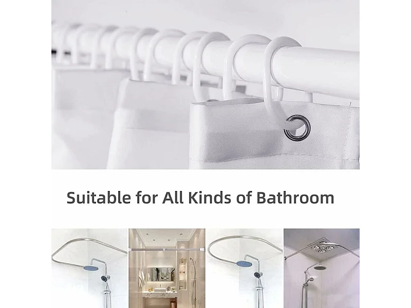 Rideau de Douche Anti Moisissure 180x200 cm,Rideau de Douche Tissu Lavable en Machine avec (180x200cm,)