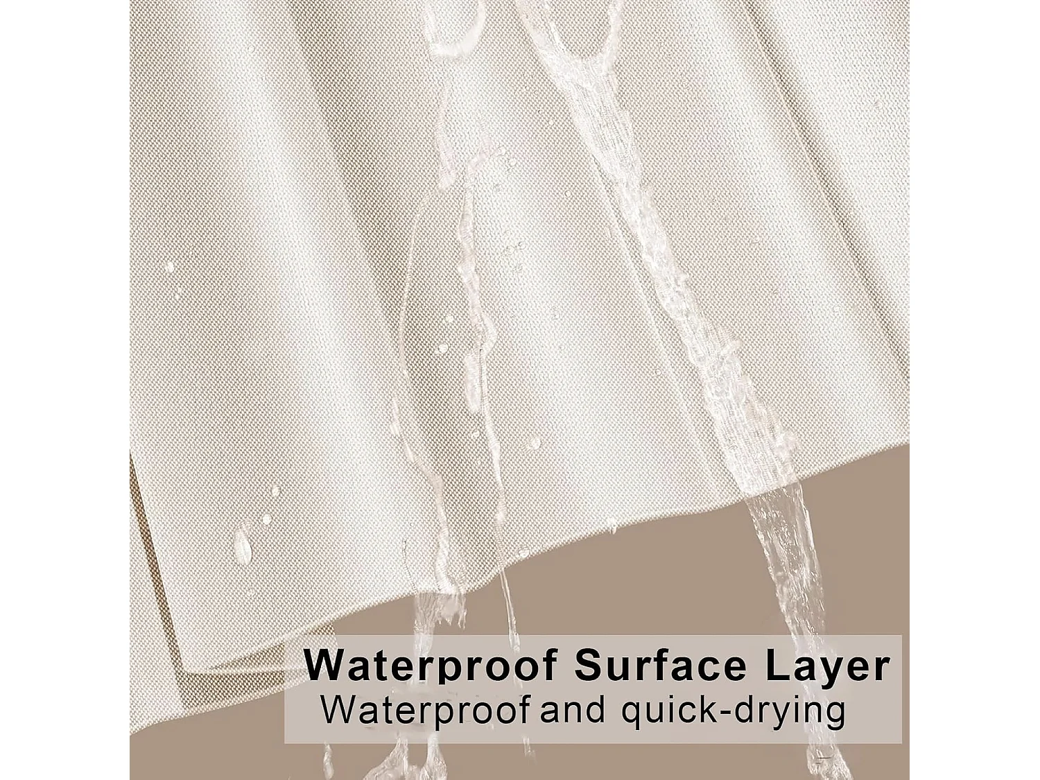 Rideau de douche magnétique pliable, imperméable et résistant à la moisissure, magnétique, lin épais, non doublé,beige, 120 x 180 cm.