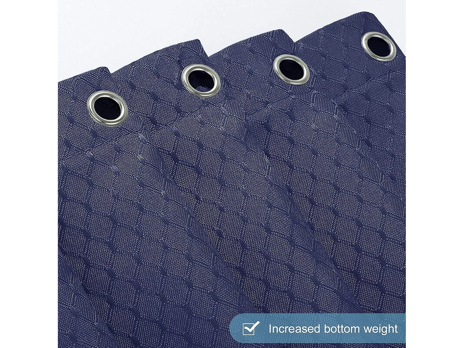 Rideaux de douche - polyester -120x180 cm - 1 pièce - 8 crochets inclus - bleu