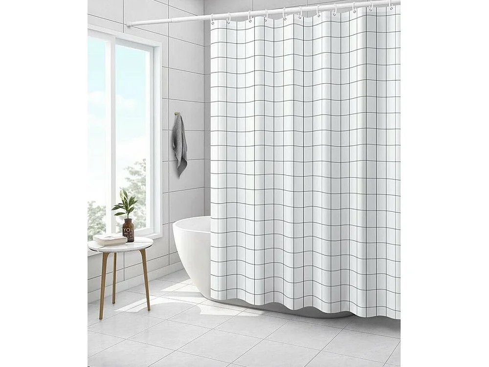 Rideau de douche, rideau de douche imperméable, antibactérien et lavable en machine, rideau de douche salle de bain (pièce unique) 80 × 180 cm