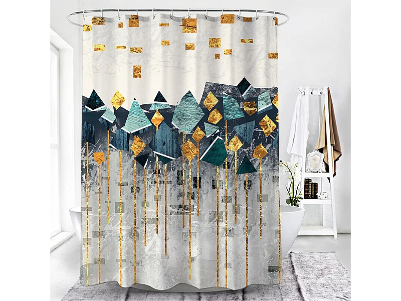 Rideau de Douche Anti Moisissure, Rideau de Bain Impermeable Lavable en Machine, avec 12 Crochets pour Salle de Bains,120x180cm
