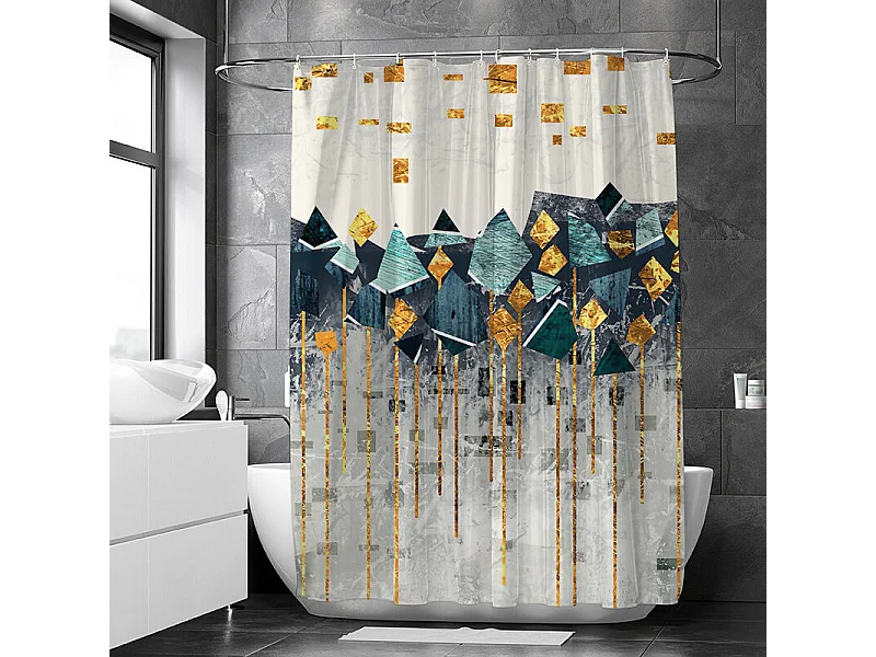 Rideau de Douche Anti Moisissure, Rideau de Bain Impermeable Lavable en Machine, avec 12 Crochets pour Salle de Bains,120x180cm