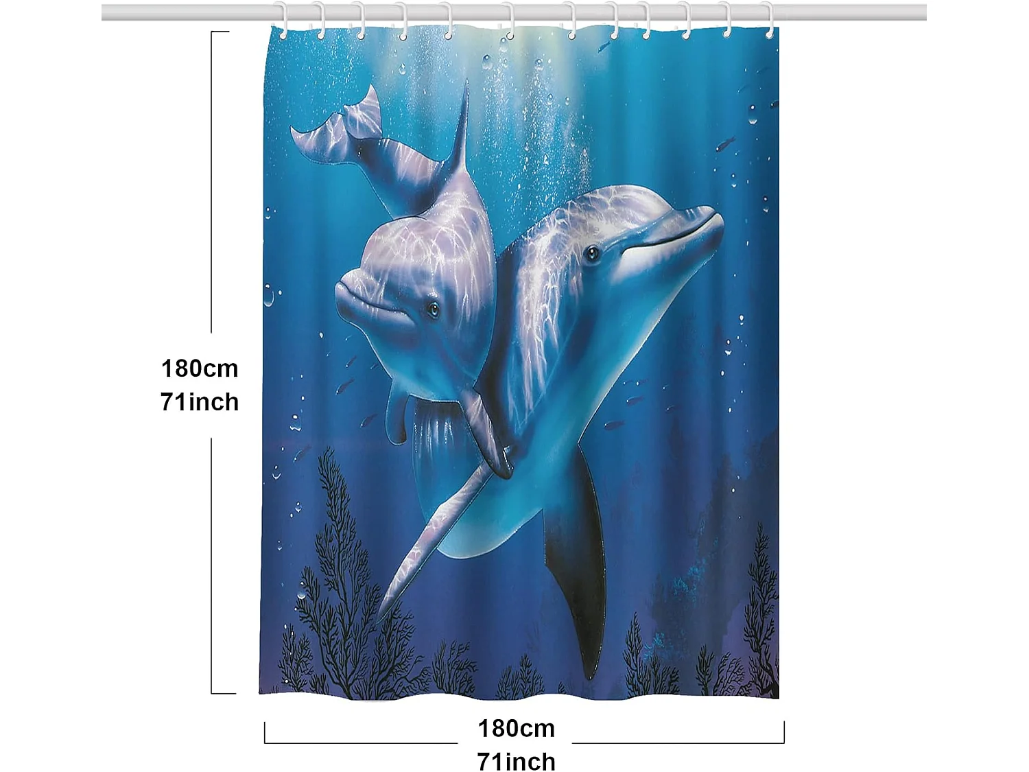 Rideau de Douche 100% Polyester pour Baignoire et Salle de Bains, Lavables, Anti-moisissure et Antibactérien 180 x 180 cm
