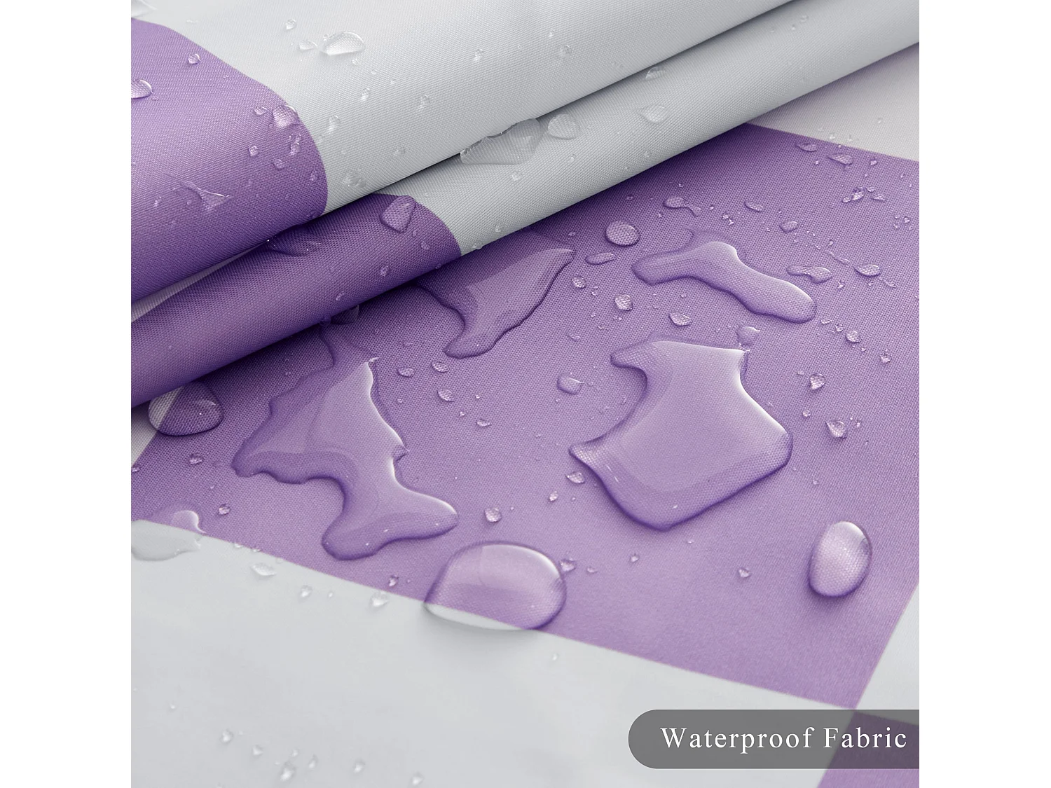 Rideau de douche rétro esthétique, rideau de douche de salle de bain à carreaux, rideau de douche de salle de bain, 180*180cm, violet