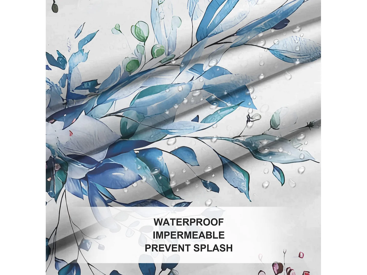 Rideau de Douche 100%  Polyester pour Baignoire et Salle de Bains, Lavables, Anti-moisissure et Antibactérien 180 x 180 cm