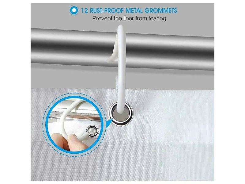 Rideau de douche ourlet lesté et anti-moisissure et résistant lavable, rideaux de salle de bain nautique bleu voilier 180x180(H)cm