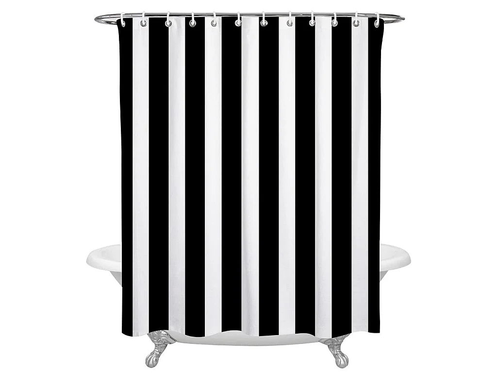 Rideau de douche à rayures noires et blanches, imperméable, anti-perforation, rideau de porte de cuisine, adapté à la salle de bain, 180*180cm
