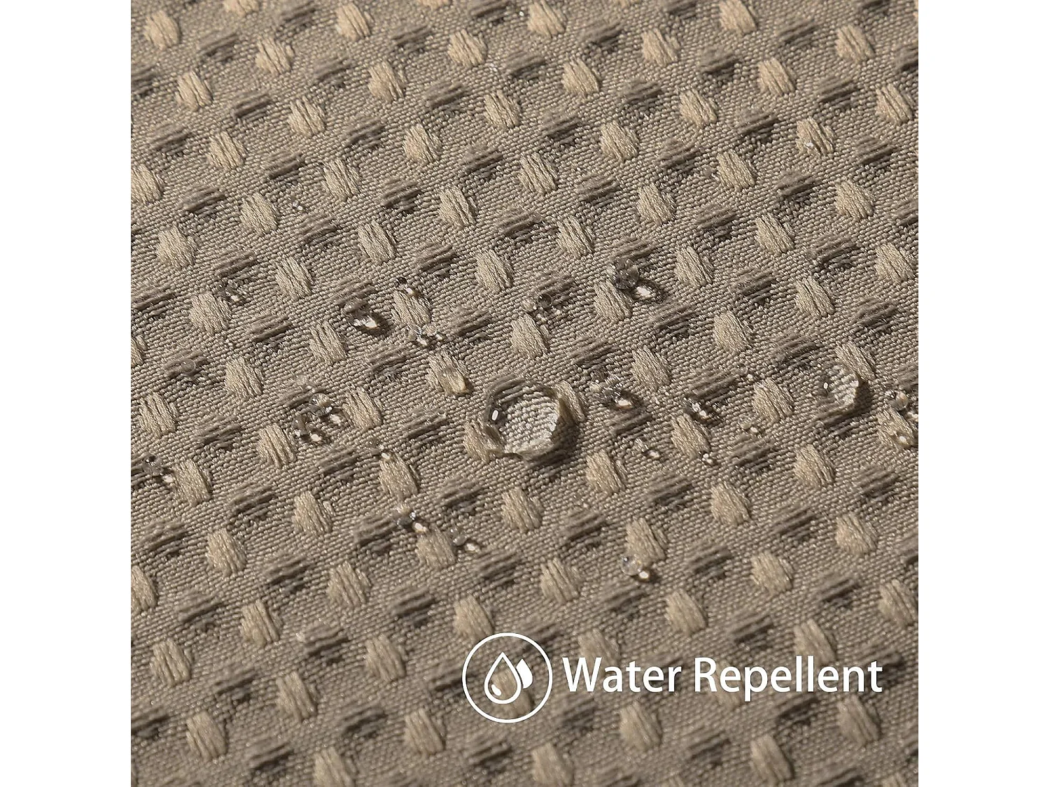 Rideau de douche en tissu gaufré avec anneaux métalliques, résistant à la moisissure et à l'eau, 180 x 200 cm - Kaki