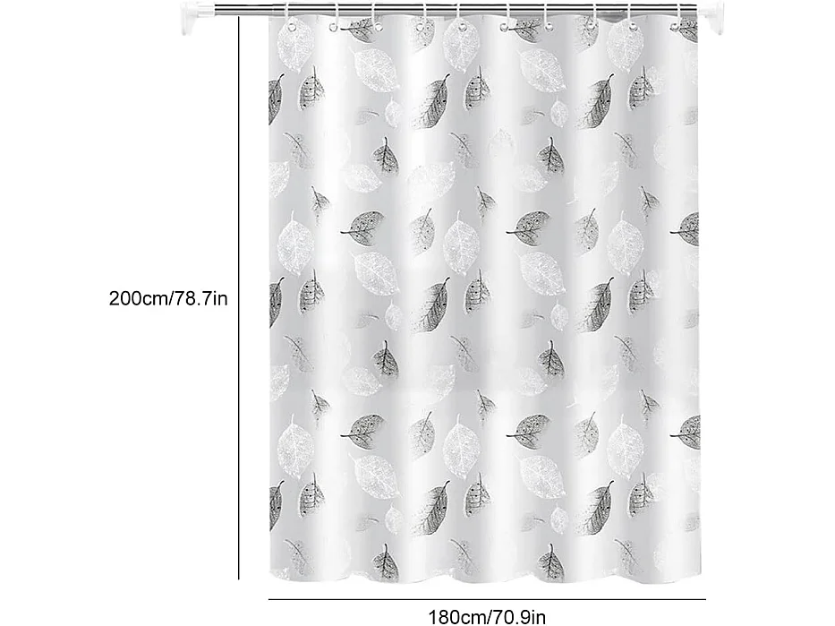 Rideau de Douche, Rideau de Baignoire, Anti Moisissure, Imperméable, pour Salle de Bain,180 X 200cm