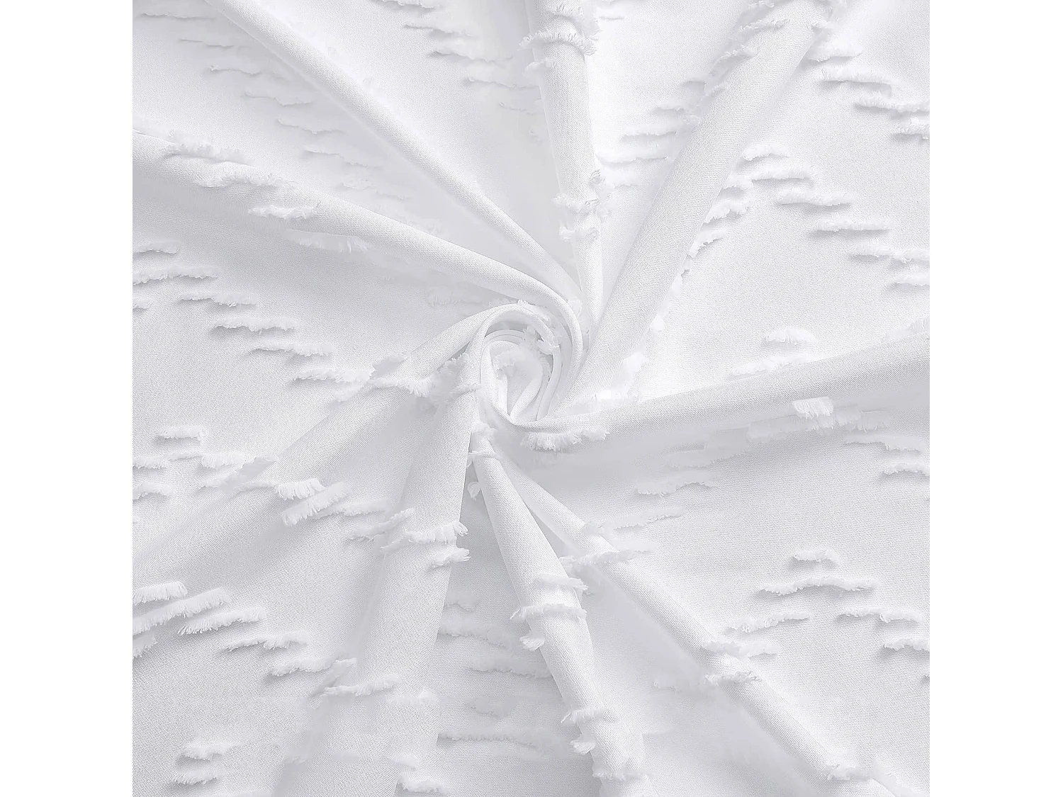 Rideau de douche imperméable à fleurs coupées de Bohème, rideau de séparation de salle de bain rustique de couleur unie à pompons, 183 x 213 cm