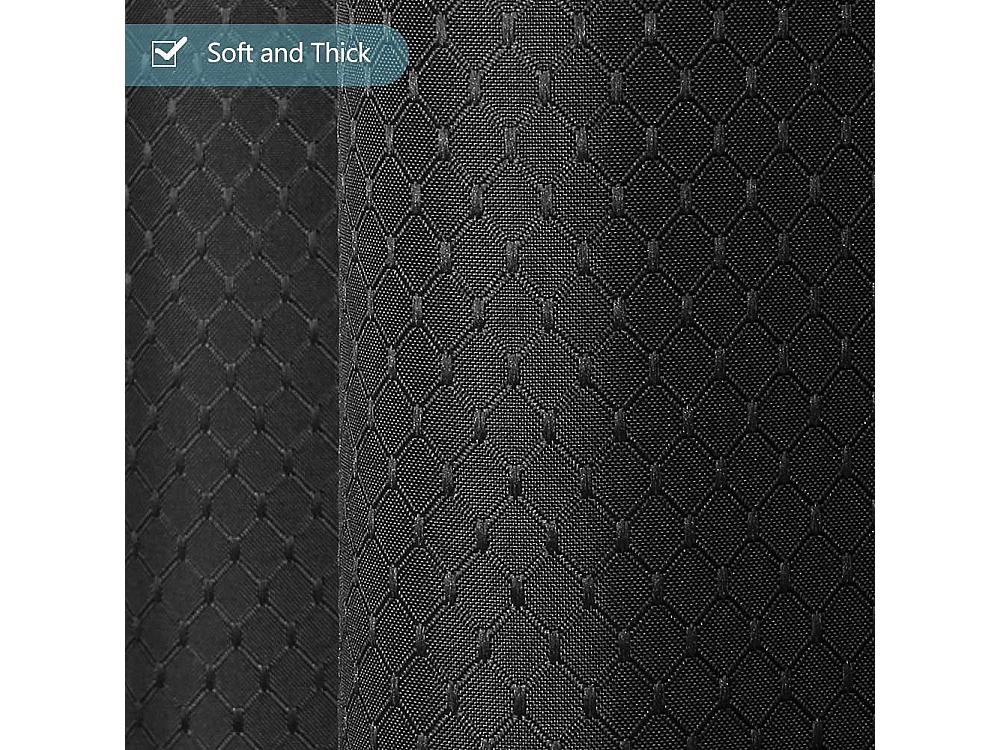 Rideau de douche anti-moisissure,  tissu épais, petit rideau de douche en polyester gaufré noir pour baignoire avec 8 crochets, 180 x 200 cm