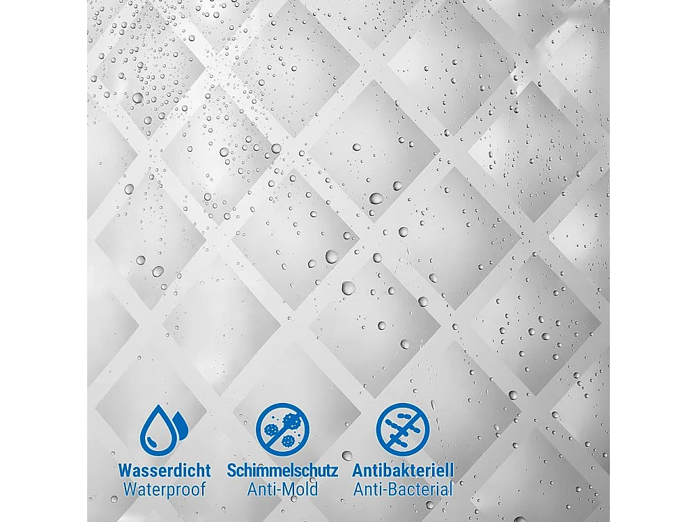 Rideaux de Douche EVA à Effet 3D, 180 x 180 cm Rideau de Bain Semi Transparent Étanche Anti-Moisissure,pour Douche à Domicile ou Baignoire