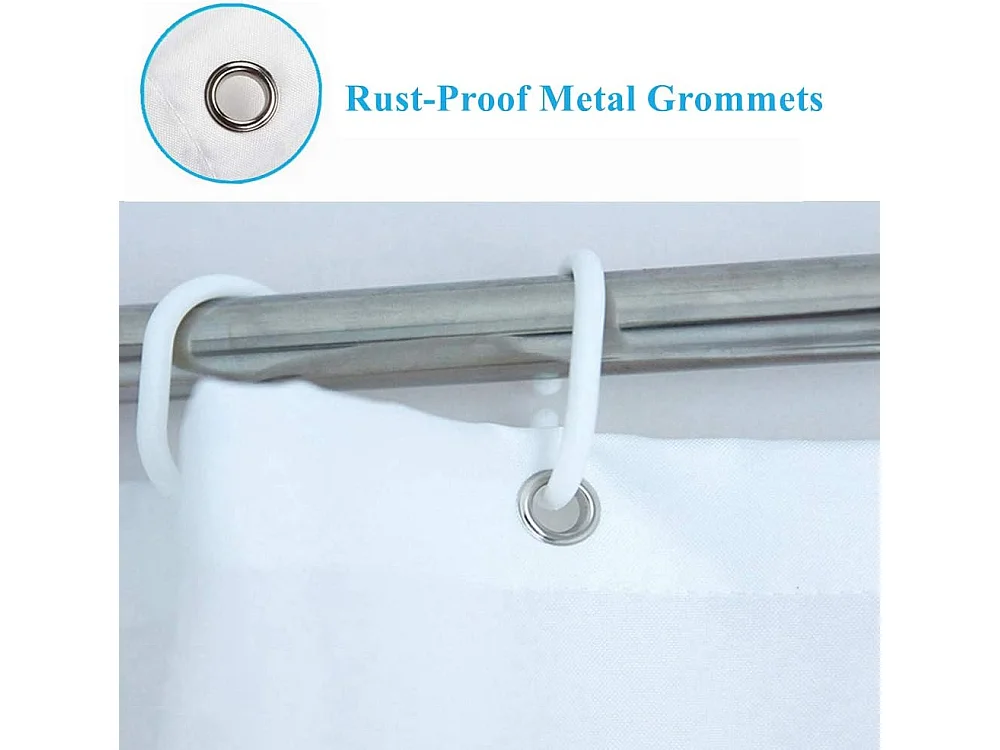 Bleu Rideau de Douche, Tissu Polyester Imperméable Anti Moisissure, avec 12 Anneaux de Rideaux Crochets, Rayures Géométriques  W 200xH 200 cm