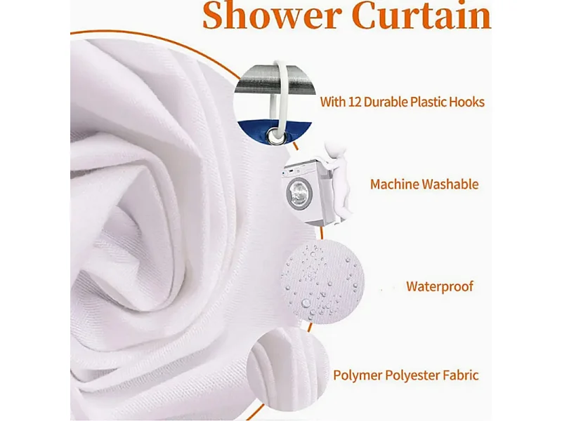 Rideau de douche à motif étoile de mer océan 180 x 180 cm, rideau de douche en polyester imperméable avec 12 crochets, lavable en machine