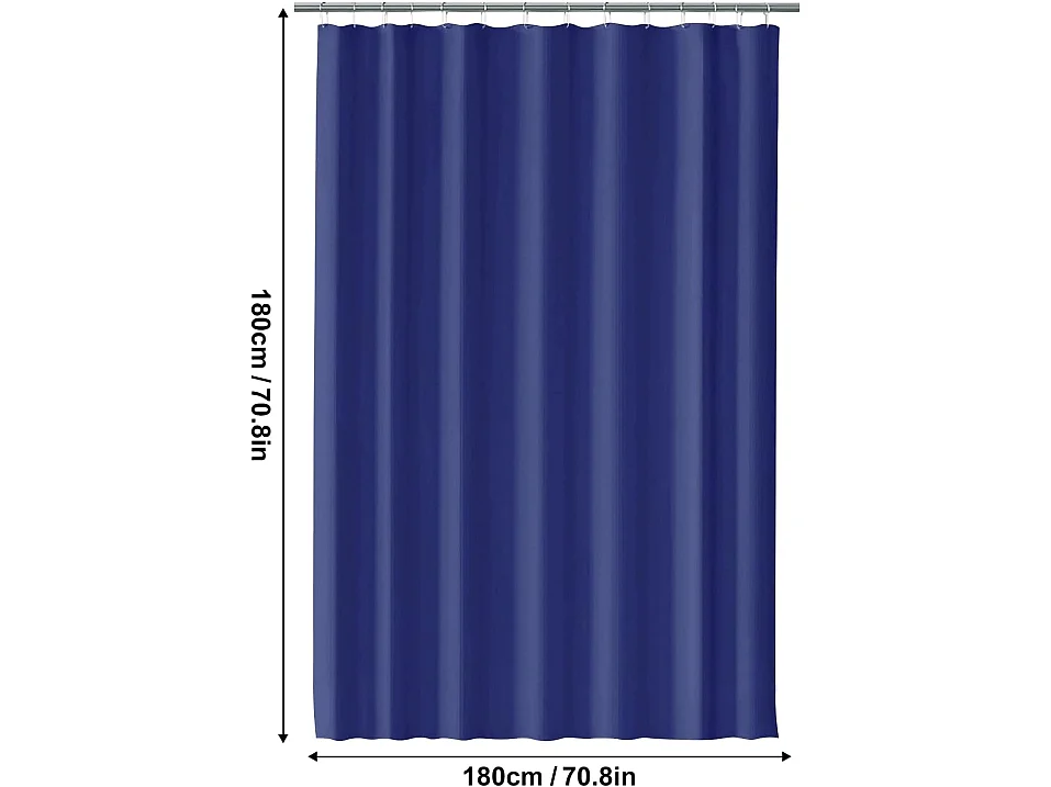 Rideau De Douche PEVA Pour La Maison,Rideau De Douche Épais,Imperméable Et Séchage Rapide,Rideau De Douche Pour La Salle De Bain,180x180cm-Bleu foncé