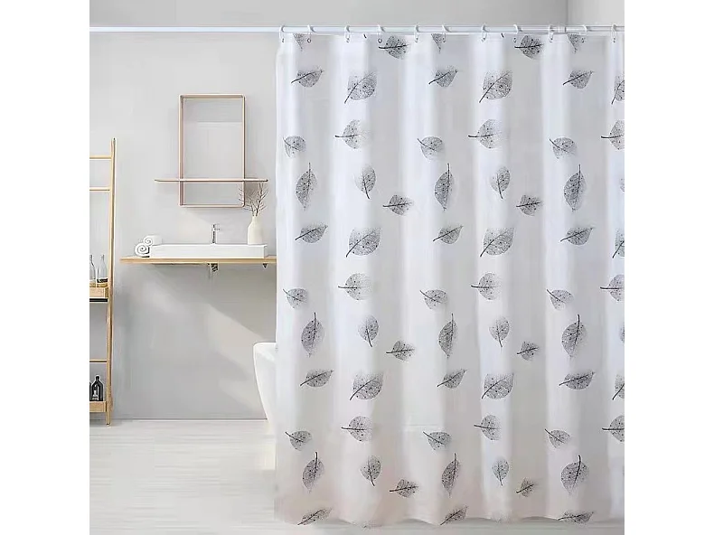 Doublure de rideau de douche légère, rideau décoratif de salle de bain avec 12 crochets, 180*200cm